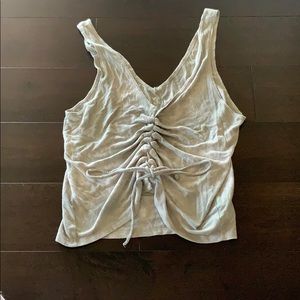 Grey white tie dye cropped tank